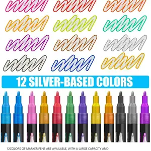 Dreamy Dual-Color Pen Set, Colorful Journaling Pens, Metal Outline Pens, Handwriting Tools, 48 Colors Fluorescent Markers