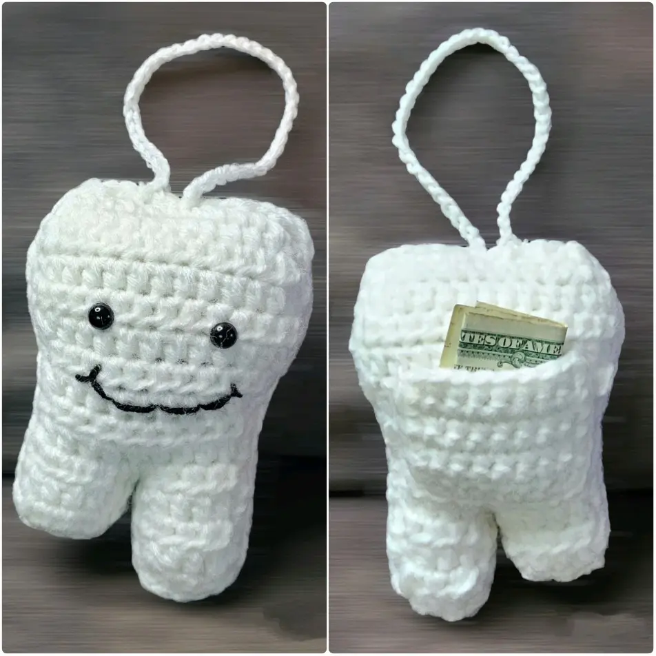 Tooth Fairy Keepsake Pillow Crochet Handstitched