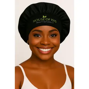 House of Isis Wide Band Satin-Lined Bonnet - Unisex Comfort for All Hair Types, Double-Lined Satin Interior, Spacious & Stretchable Design, Lightweight Haircare Cap