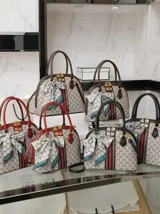 New Salon Gudi Handbag, Classic Shoulder Crossbody Bag, Large Capacity Briefcase, Floral Pattern, Women's Shell Bag, Elegant Design