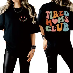 🎁   Double-Sided Print Tired Mom Club Tee, Best Mom Ever Graphic, Perfect Gift for Busy Moms, Soft for Playdates & Naptime. # BestMomEver # MomGiftIdeas # DoubleSidedTee # TikTokMadeMeBuyIt. # ShopTikTok.