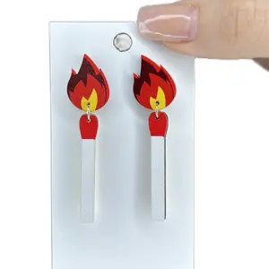 Match flame earrings