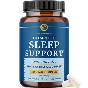 Nobi Nutrition Complete Sleep Support Myo Inositol & Magnesium Glycinate 1100mg Complex 60 Capsules Melatonin-Free Non-GMO Gluten-Free Vegetarian