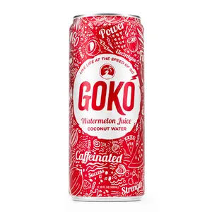 Goko - Watermelon Juice & Caffeinated Coconut Water Energy Drink - 95mg Natural Caffeine - No Added Sugar - 80Cal Clean Energy Beverage Sport