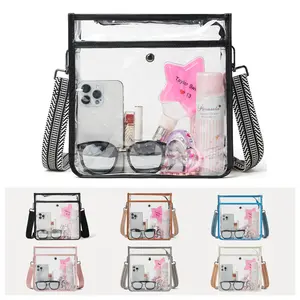 Bluome Summervibes Clear Bag for Stadium Events, Clear Purse Stadium Crossbody Bag for Women Travel Essentials Work Concerts Football Games Sports, Transparent Bag Trending Purses Shoulder Bag Handbag Everyday Bag with Adjustable Strap, Gift for Her Mom