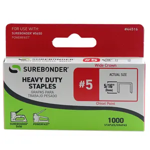 5/16" Heavy Duty Wide Crown Staples - 1000 Count | #5 Series