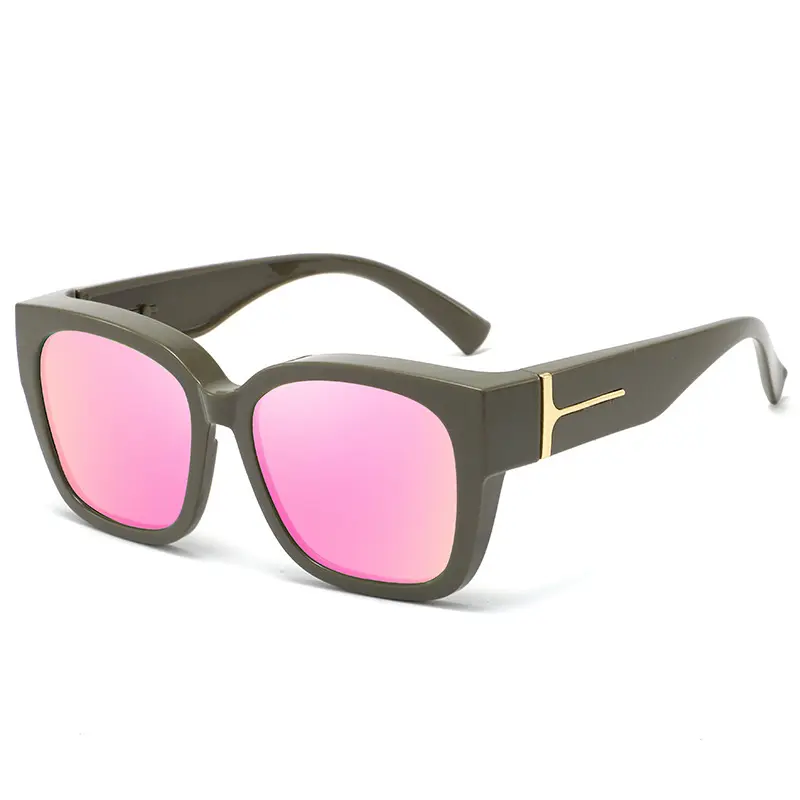 Glossy Coconut Grey Frame, Pink Coated Lenses
