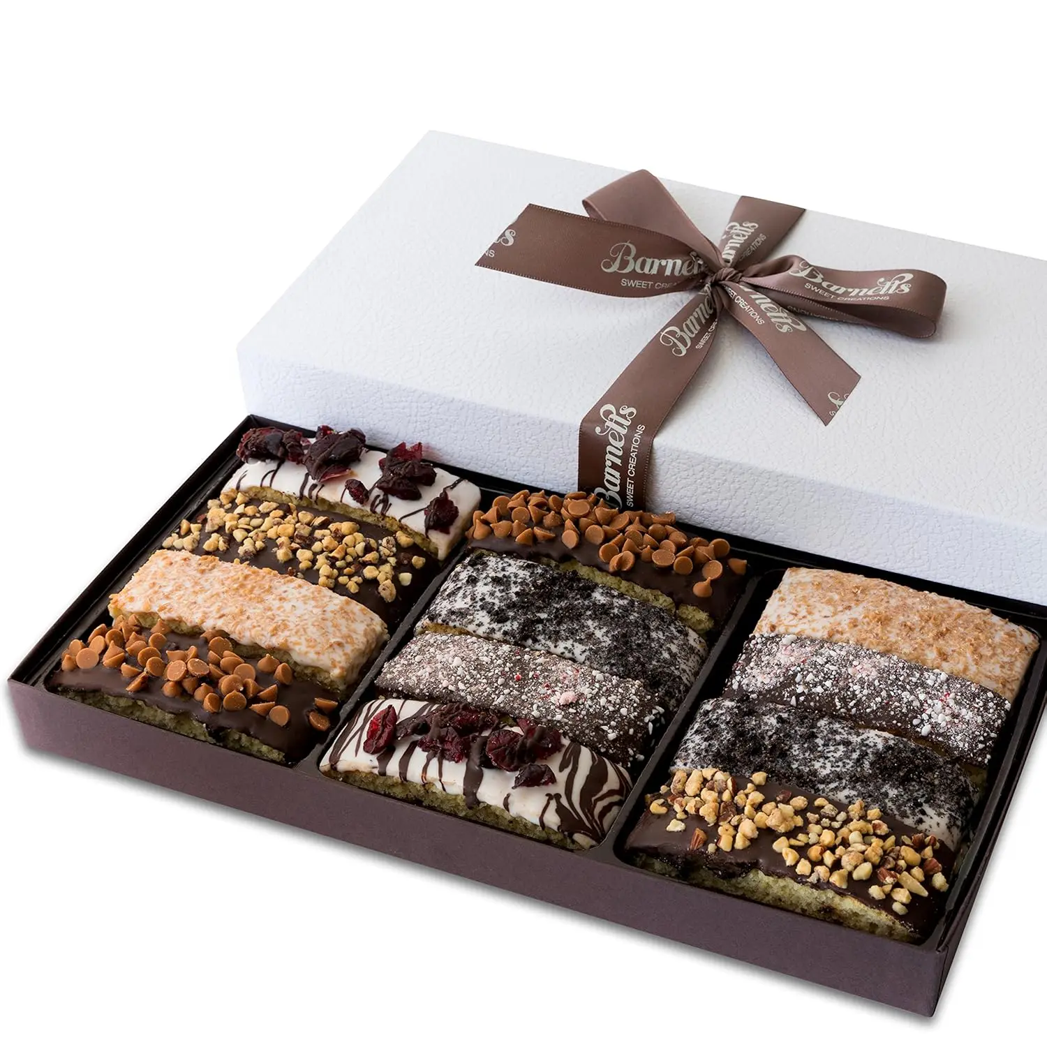 Christmas Holiday Thanksgiving12 Chocolate Biscotti Gift Basket, Gourmet Cookies Gifts for Food Delivery, Ideas for Dad, Husband, Brother, Son, Grandfather, Girlfriend, Grandmother, Daughter, Mother