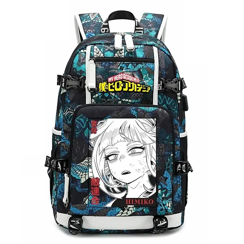 My Hero Academia Anime Print Student Backpack Large Capacity Casual Daypack for Boys Girls School Travel