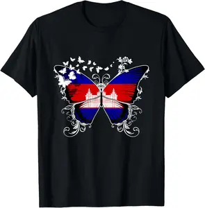 100%cotton Cambodia Flag Cambodian T-Shirt  Top