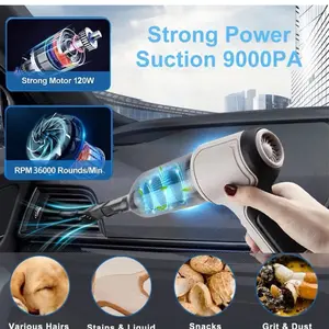 4 In 1 Wireless Car Vacuum Cleaner Household 9000Pa Strong Suction Mini Cleaner