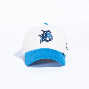 D REMASTERED CREAM/BLUE CORDUROY CUSTOM SNAPBACK HAT