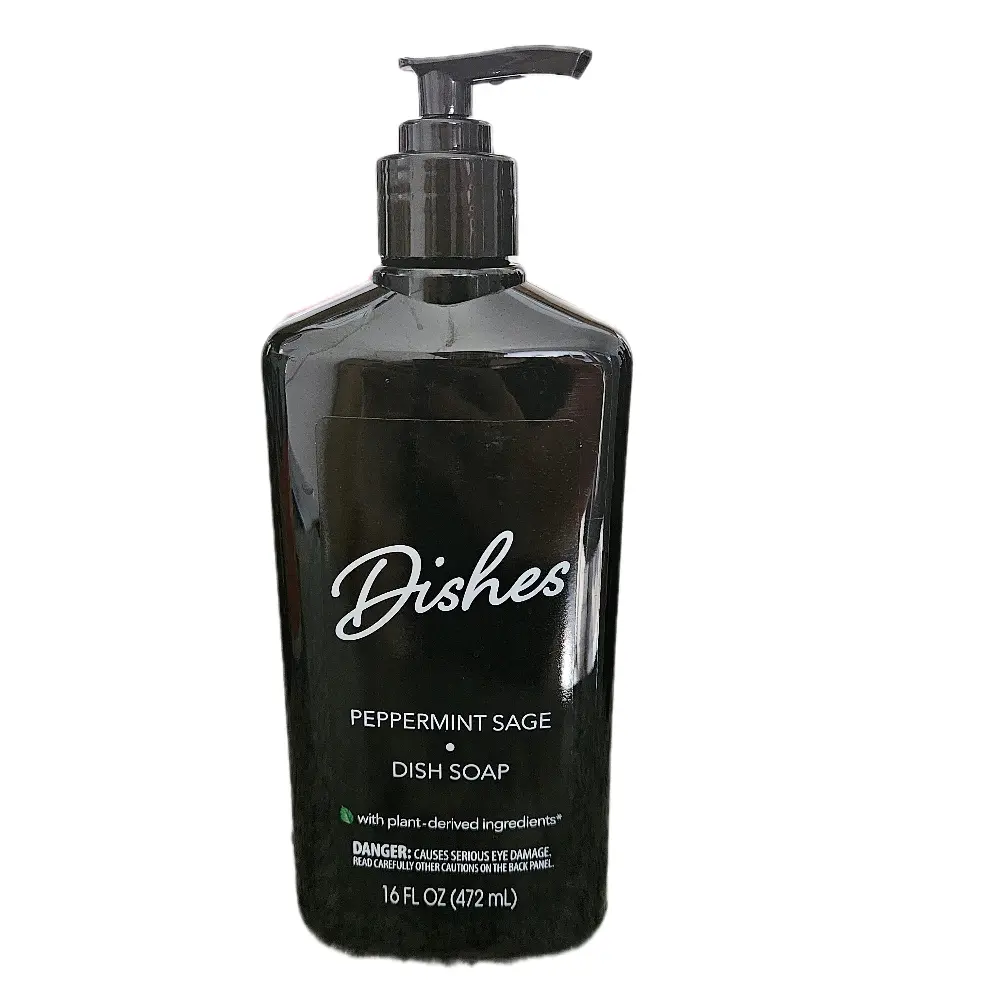 Peppermint Sage Dish Soap - 16 FL OZ 472 mL with Plant-Derived Ingredients for Gentle Yet Effective Cleaning - Household Cleaning Solution