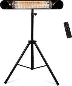 Briza 1500W Infrared Electric Patio Heater – Indoor/Outdoor Heater with Stand, Wall & Ceiling Mount (Damaged Box)