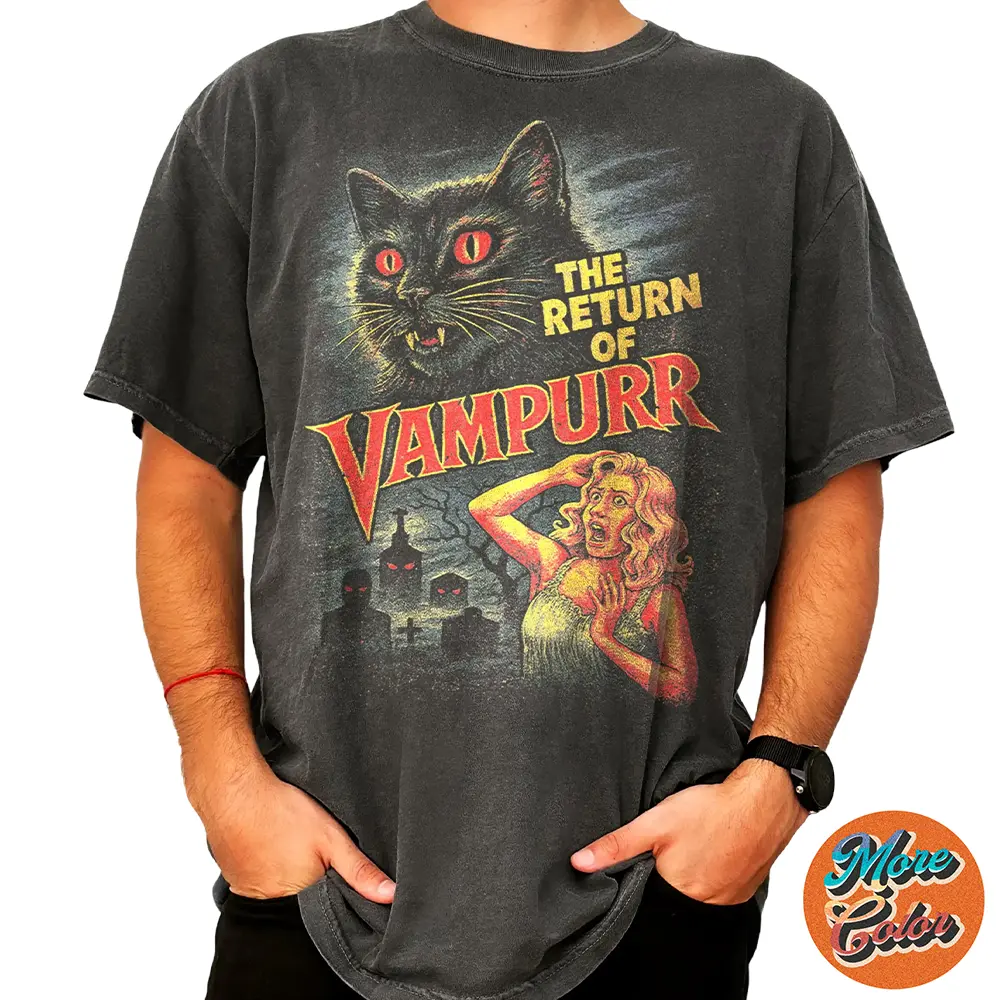 Cat Comfort Shirt, The Return Of Vampurr T-shirt, Movie Sweatshirt, Cotton Unisex T-shirt, Crew Neck, Size S- 3XL, Menswear Top, Womenswear Top Underwear Streetwear