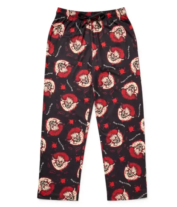 Pennywise Derry Creepy Clown Horror Lounge Pants – Eerie Small Town Inspired Pajama Pants, Dark Spooky Graphic Sleepwear, Comfortable Casual Homewear Bottoms with Pockets