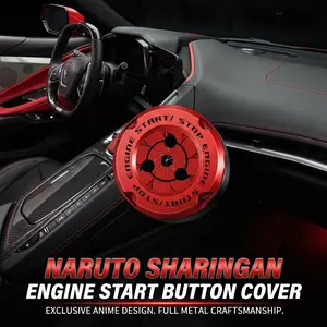 Car Engine Start Button Protective Cover Motorcycle Key Cover Anime Naruto Style Decorative Novelty Gift