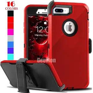 For iPhone 6 6s 7 8 Plus Shockproof Case Cover w/ Belt Clip + Screen Protector