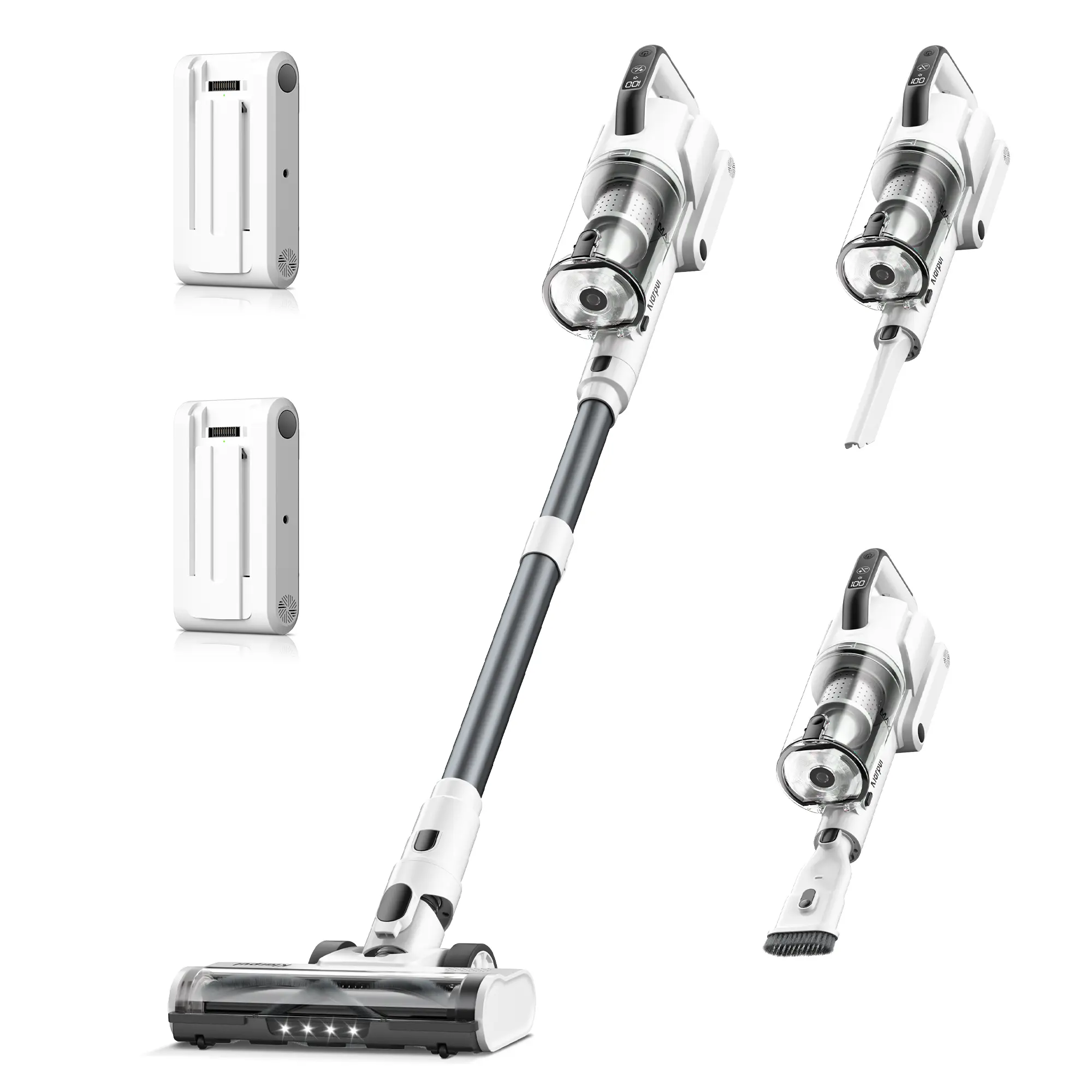 Cordless Stick Vacuum Cleaner - 50KPa 600W Home Cleaning Tool, 2 Battery Packs, 130-Min Runtime, 2.5H Fast Charge, for Hardfloors, Carpets