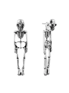 Gothic Skull Earrings - Trendy Skull Design for Newlyweds and Bridal Party Earrings - Front and Back Studs - Suitable for Women as Halloween, Party, Birthday, or Banquet Decorations - For Girls