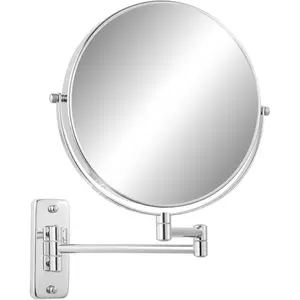 9" Magnifying Wall Mount Makeup Vanity Mirror,1x/7x Double-Side Makeup Mirror with Magnification,Swivel Extendable Shaving Face Mirror for Bathroom, Wall Mirror for Chrome