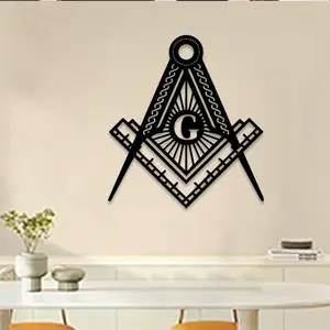 1pc Masonic Symbol Metal Wall Art, Masonic Symbol Statue Mural, Perfect for Study Room, Lodge, Secret Society Decor, Masonic Day Decor, Ideal Gift for Freemasons
