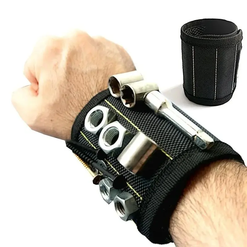 Socket Mechanic Magnetic Wristband, Adjustable Breathable Tools Storage Armband, Wrist Magnet Screw Holder, Magnetic Wrist Strap, Convenient Tool Pockets, Tool Pouch, Tool Organisers, Tool Organizer Accessories
