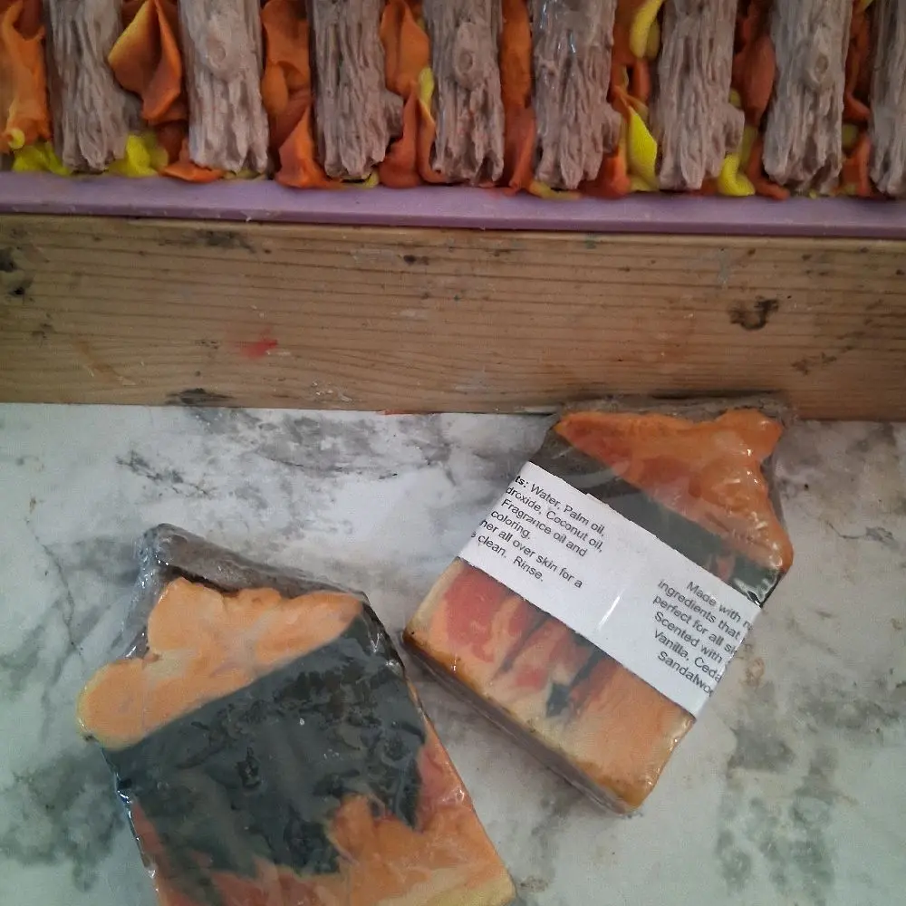 Campfire inspired soap bar, Fire soap bar. Flames soap bar