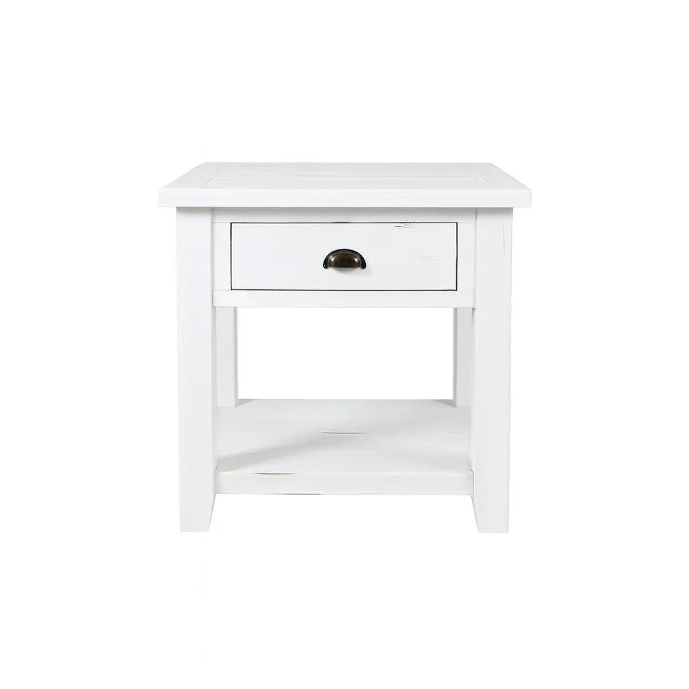 Artisan's Craft Rustic Farmhouse Distressed Acacia End Table