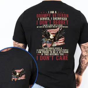 Patriotic American Veteran T-Shirt TPT1897TS - Men's Basic Letter Print Crew Neck Tee, Short Sleeve T-shirt, Summer Clothes, Birthday Gifts For Men Menswear Top