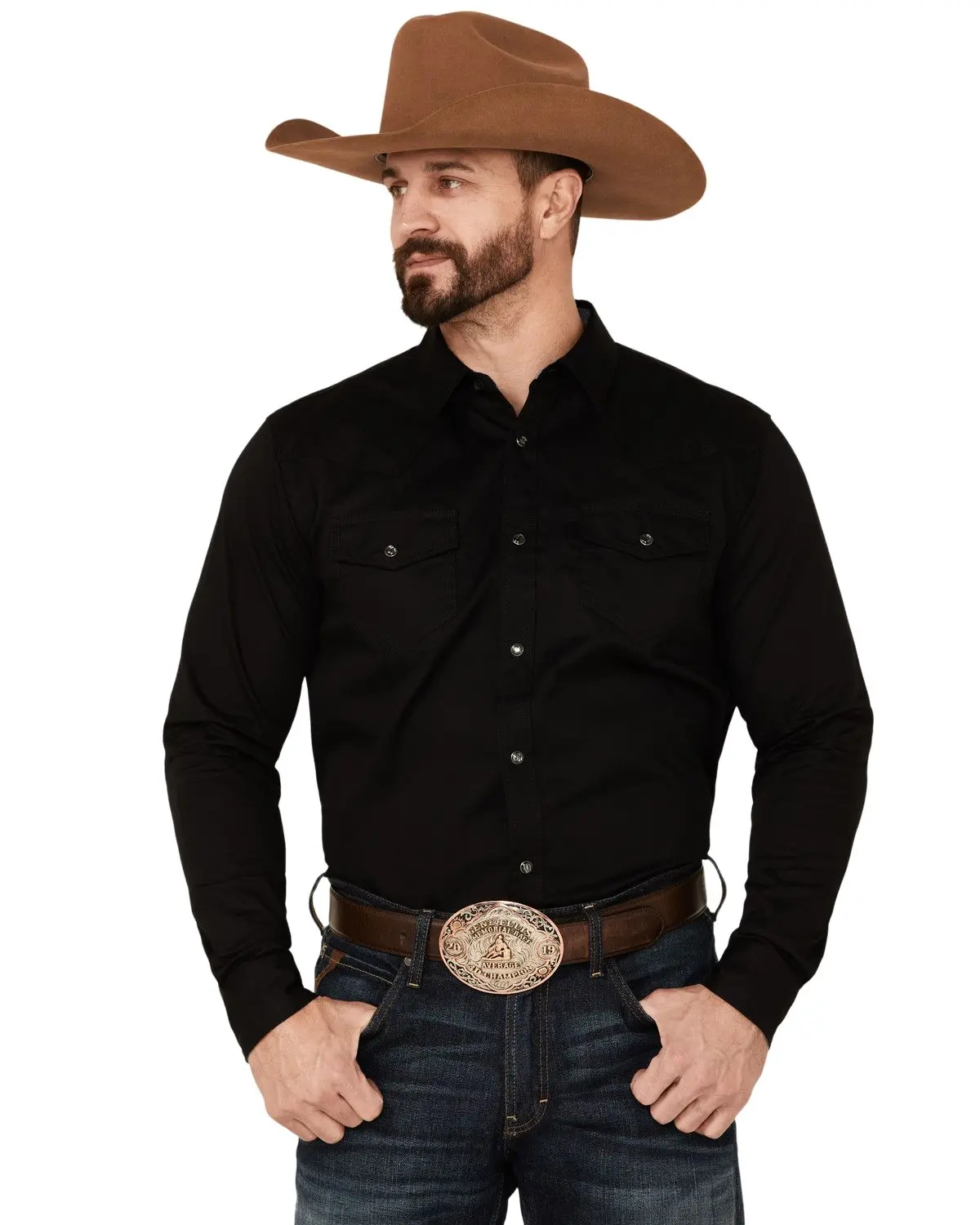 Cody James Men's Men'S Solid Treadstone Long Sleeve Pearl Snap Western - Cmho21w99-Blk-T