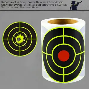 100/200pcs Shooting Targets, 3" Splatter Targets Stickers Self Adhesive Target for Shooting Range Reactive Paper Target for Shootings Gun Target for Airsoft, Rifle, Pistol Shooting Practice
