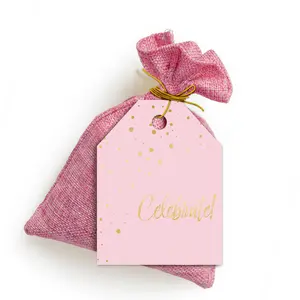 Celebrate Pink Confetti Gift Tags