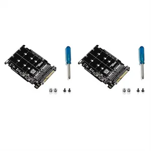 2X M.2 SSD to U.2 Adapter 2In1 M.2 NVMe and SATA-Bus NGFF SSD to PCI-E U.2 Adapter PCIe M2 Converter,Without Shell