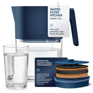 LARQ 1.9L (8-Cup) Water Pitcher with Filter – Nano Carbon Water Jug, Drink Pitcher for Kitchen Jugs Removes Chlorine, Lead, PFAS & More