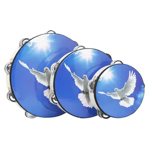 6+8+10 Inch Handheld Tambourine Set, 3 Counts/set Double Row Round Tambourine, Musical Instrument for Teenager & Adults, Percussion Instrument for Home & School