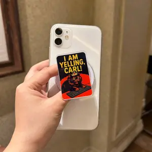 I Am Yelling Carl Cat MagSafe Phone Grip – Funny Angry Keyboard Kitty Magnetic Pop Socket & Kickstand – Meme Phone Accessory