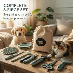 pet lover  8-in-1 Pet Grooming Kit - All-in-One Grooming Tools with Portable Travel Case for Dogs & Cats