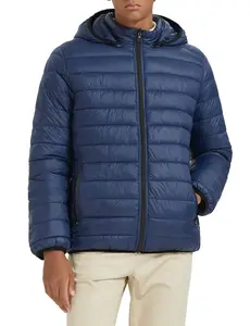 Orolay Lightweight Hooded Men's Puffer Sylus Jacket Packable Reversible Water-Resistant Winter Quilted Coat Menswear Tops