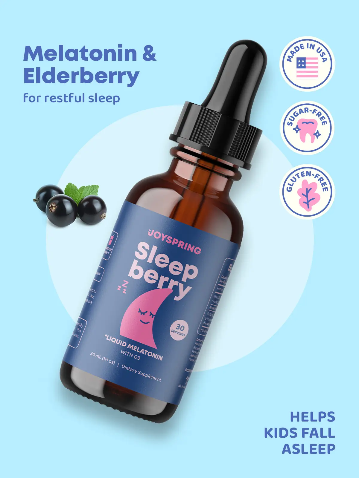 SleepBerry - Natural Sleep Aid for Kids with 5HTP & L-Theanine – Sugar-Free  – F...