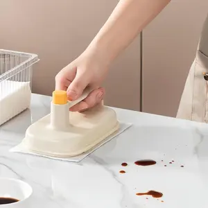 Disposable Magic Cleaning Cloth with Handle, 1 Set Including 1 Count Oil Stain Removal Cleaning Brush & 50pcs Cloth, Kitchen Glass Cleaning Tool