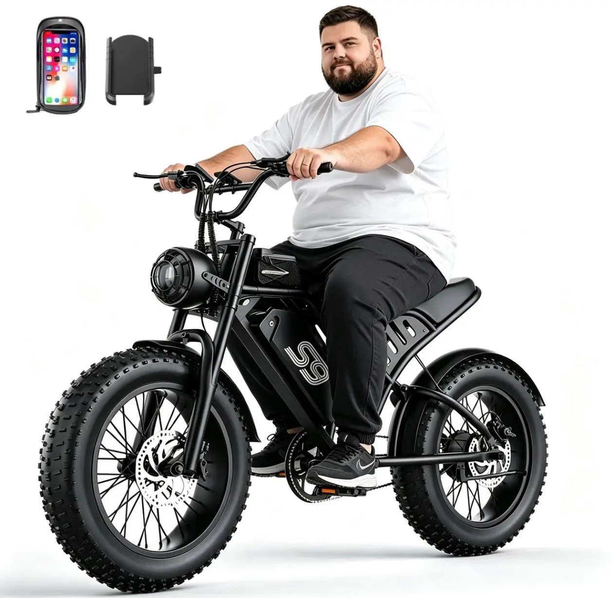 2500W Electric Bike for Adults 28 MPH 16" Fat Tire 65-Miles Range 48V 20Ah EBike