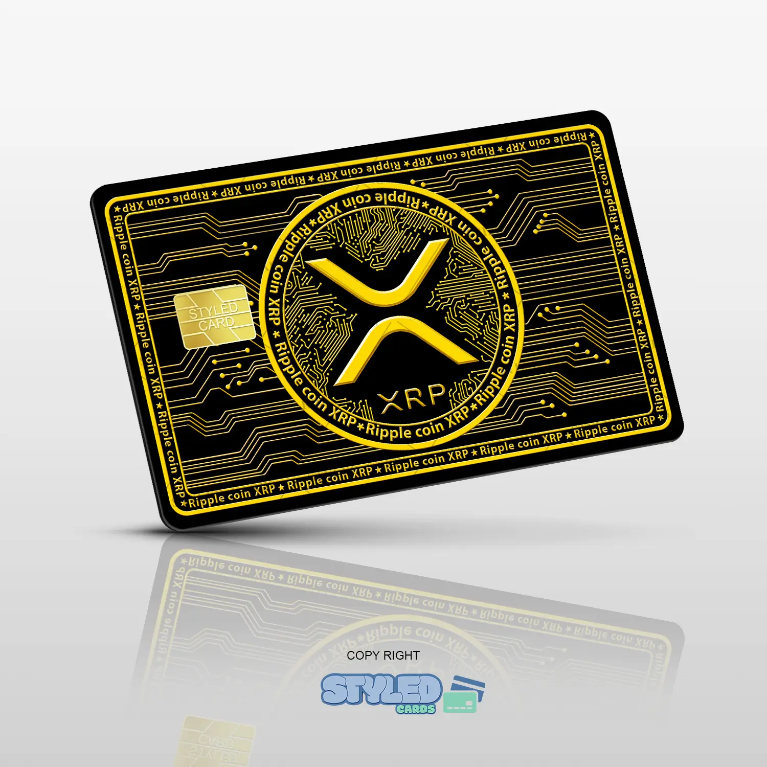 XRP bitcoin debit card sticker made with high quality vinyl and uv ink holographic Decoration
