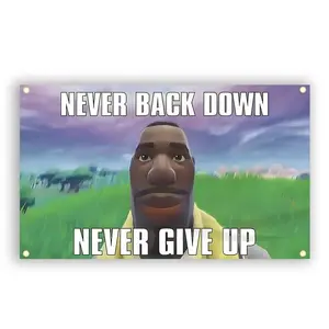 Never Back Down Flag, 3x5ft Polyester Banner, Multi-Purpose Indoor Decor, Ideal for Home Decoration, Dorm Room Decortapestry gifts for boyfriendwall decor flags