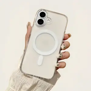 Magsafe Magnetic Shockproof Clear Case for iPhone 17Air 17 16 15 14 13 12 11 Plus 13 12 mini 11 Pro Max 16e Air Wireless Charge Cover Cases