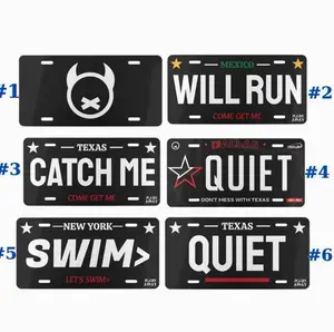 Quite, Catch Me, SWIM , Will Run License Plate, Car Accessory, 12 x 6 , 100% Aluminum, Includes 4 Pre-Drilled Holes, Assembled in the USA