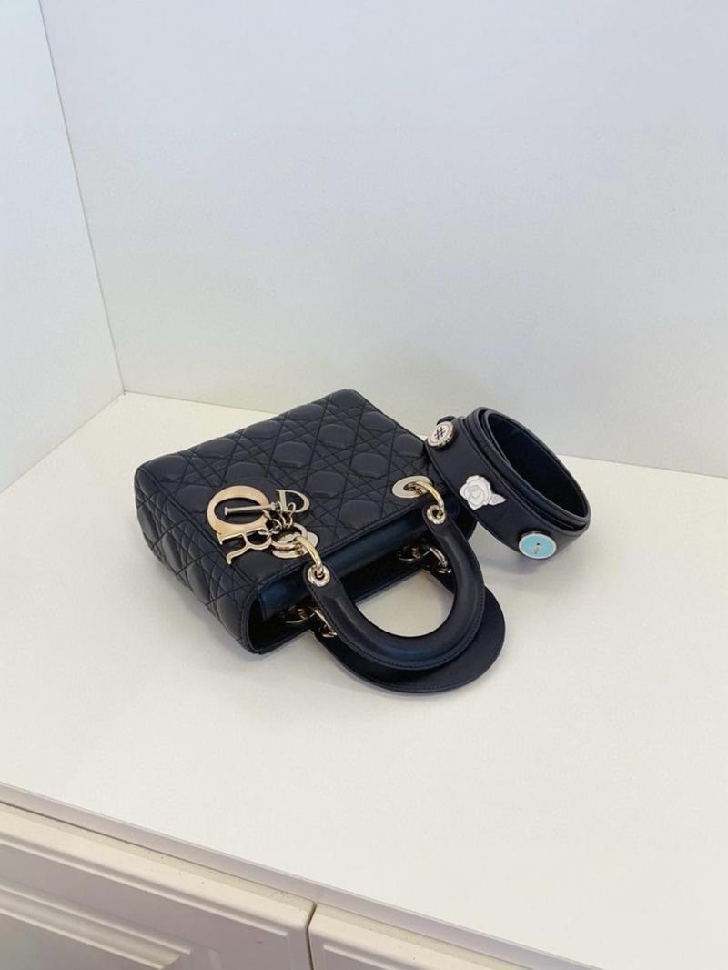 Pre-owned Christian Dior Leather Messenger Bags Preloved Dior Lady Bag Small Black 20x17x6cm 118290