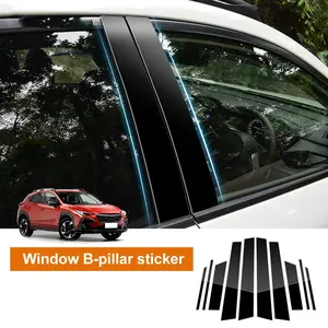 For Subaru Crosstrek 2024-2025, Car Window Door Column B Pillar Post Trim Glossy Black Sticker