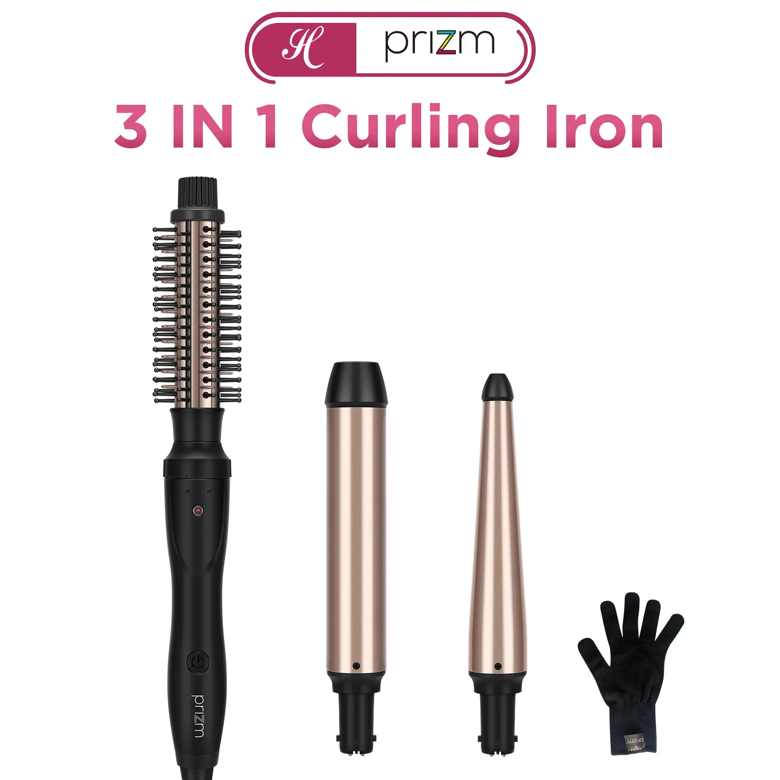 【Buy 1 Get 2 Free】3 IN 1 Curling Iron Set with Interchangeable Ceramic Barrels, 0.5 to 1.25 inch Curling Wand Set,Blowout Brush, Instant Heating Hair Styling Tool, Hair Curler, Ideal Women's Gifts
