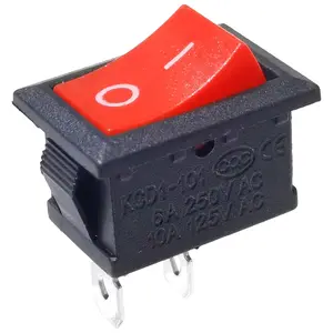 Rocker Switch 2 PIN ON-OFF SPST 125VAC/10A 250VAC/6A 21x15mm Red KCD1-101 2X/5X/10X